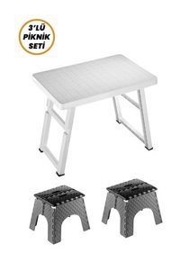 Argeus 54023 73x62 cm Çantalı Dikdörtgen Ahşap Katlanır Kamp Masası Kahverengi