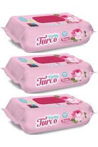 Baby Turco Rose 90 Yaprak 3'lü Paket Islak Mendil