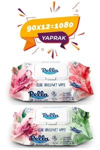 Pella Gül 90 Yaprak 12'li Paket Islak Mendil