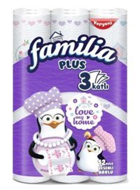 Familia Plus Desenli 3 Katlı 24x12'lü Rulo Kağıt Havlu