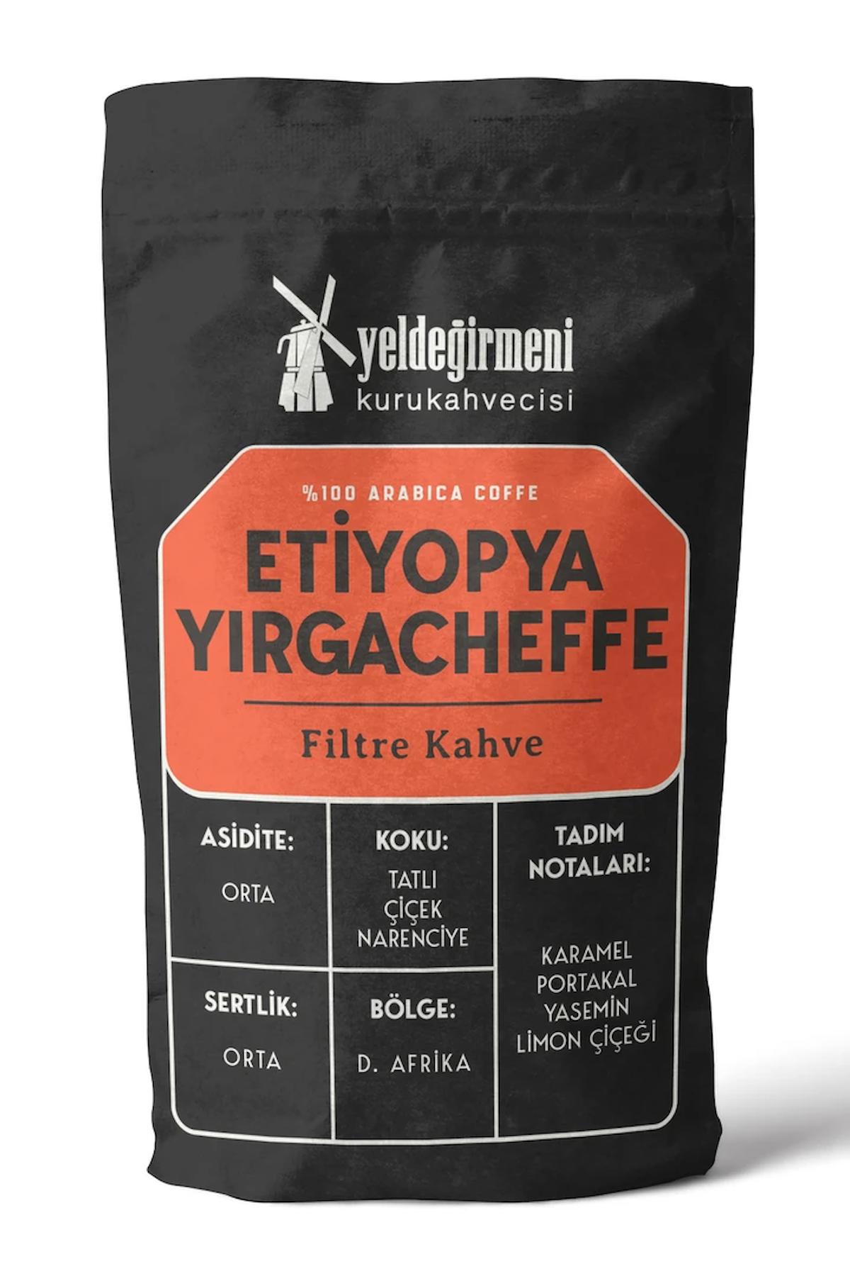 Yeldeğirmeni Kurukahvecisi Etiyopya Yırgacheffe Karamel - Portakal - Yasemin Aromalı Doğu Afrika Arabica Öğütülmüş Filtre Kahve 500 gr