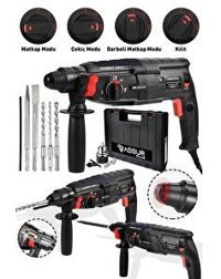 Assur Plus Pro 850 W 4000 darbe/dk 3 kg Elektrikli Kırıcı Delici Matkap Kırmızı - Siyah