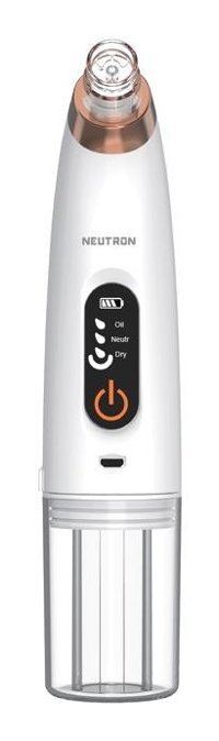 Neutron Ultrasonik 400 mAH Tüm Ciltler İçin Tek Başlıklı Silikon Şarjlı Titreşimli Vakumlu Yüz Temizleme Cihazı Beyaz