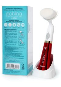 Dopagu Pobling Habalan 400 mAH Tüm Ciltler İçin Tek Başlıklı Fırçalı Silikon Pilli Titreşimli Yüz Temizleme Cihazı Kırmızı