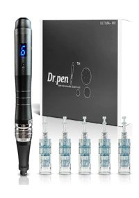 Dr. Pen M8 W 400 mAH Tüm Ciltler İçin 4 Başlıklı Şarjlı Titreşimli Yüz Temizleme Cihazı Siyah
