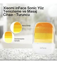 Xiaomi Inface Sonic 400 mAH Tüm Ciltler İçin Çift Başlıklı Fırçalı Silikon Şarjlı Titreşimli Yüz Temizleme Cihazı Turuncu