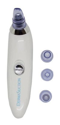 Derma Suction 850 mAH Tüm Ciltler İçin 3 Başlıklı Silikon Şarjlı Titreşimli Vakumlu Yüz Temizleme Cihazı Beyaz