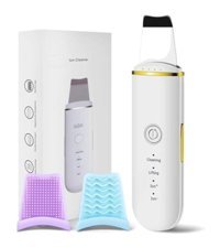 Gugug 400 mAH Tüm Ciltler İçin Çift Başlıklı Silikon Şarjlı Titreşimli Yüz Temizleme Cihazı Beyaz