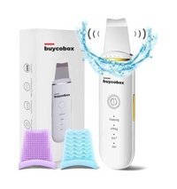 Buycobox 250 mAH Tüm Ciltler İçin Çift Başlıklı Silikon Şarjlı Titreşimli Yüz Temizleme Cihazı Beyaz