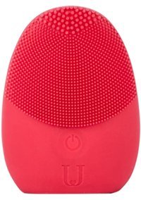 Happyplanet Ultrasonik 400 mAH Tüm Ciltler İçin Tek Başlıklı Fırçalı Silikon Şarjlı Titreşimli Yüz Temizleme Cihazı Kırmızı
