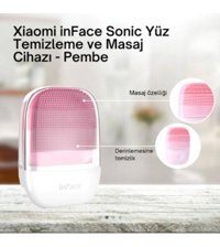Xiaomi Inface Sonic 400 mAH Tüm Ciltler İçin Çift Başlıklı Fırçalı Silikon Şarjlı Titreşimli Yüz Temizleme Cihazı Pembe