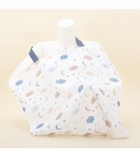 Yunikobaby Pamuklu 72x82 cm Bulutlu Beyaz Mavi Emzirme Önlüğü Örtüsü