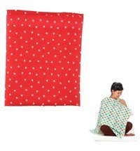 Buffer Kemerli Pamuklu 20x16x2 cm Yıldızlı Kırmızı Emzirme Önlüğü Örtüsü