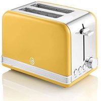 Swan ST19010 2 Dilim Kırıntı Tepsili 815 W Sarı Retro Mini Ekmek Kızartma Makinesi