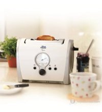 Bluehouse BH423PT Tupane 2 Dilim Kırıntı Tepsili Telli 800 W Beyaz Retro Ekmek Kızartma Makinesi