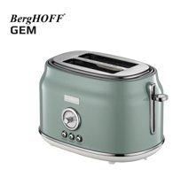 Berghoff Gem 2 Dilim Kırıntı Tepsili 815 W Yeşil Retro Mini Ekmek Kızartma Makinesi