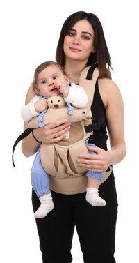 Momella Baby Ergonomik 15 kg Kapasiteli Yenidoğan Kanguru Bej
