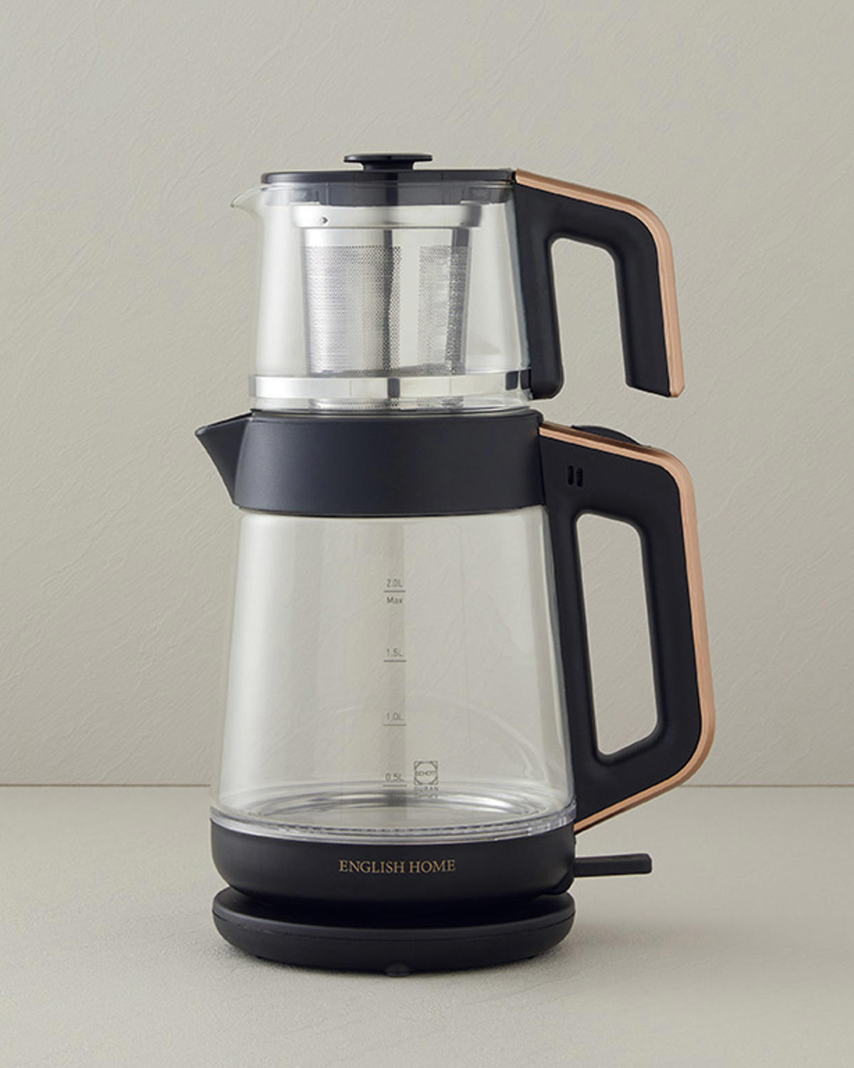 English Home CMK 6001 Cam Demlikli 1900 W Işıklı Cam Gövdeli Bakır Çay Makinesi