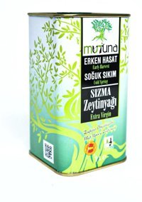 Mutuna Soğuk Sıkım Erken Hasat Teneke Sızma Zeytinyağı 1 lt