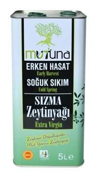 Mutuna Soğuk Sıkım Erken Hasat Teneke Sızma Zeytinyağı 5 lt
