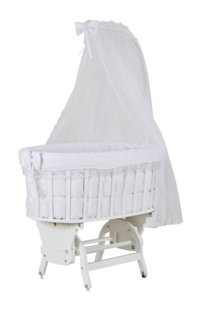 Baby Tech Lake Ahşap 15 kg Oval Tekerlekli Yataklı Sallanan Portatif Beşik Çok Renkli