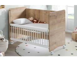 Baby Tech Babywhen Mdf - Yonga Levha 15 kg Dikdörtgen Tekerlekli Sallanan Anne Yanı Beşik Ahşap