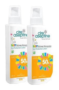 Cire Aseptine Renksiz 50 Faktör Tüm Ciltler İçin Suya Dayanıklı Vücut Güneş Kremi 2x200 ml