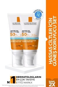 La Roche-Posay Yüksek Korumalı Renksiz 50 Faktör Hassas Ciltler İçin Leke Karşıtı Nemlendiricili Yağsız Suya Dayanıklı Yüz Güneş Kremi 2x50 ml