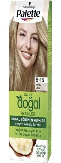 Palette Kalıcı Doğal 8.16 Küllü Sarı Amonyaksız Krem Saç Boyası 99 ml