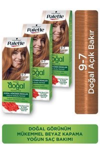 Palette Kalıcı Doğal 9.7 Açık Bakır Amonyaksız Krem Saç Boyası 3x99 ml