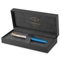 Parker 51 Premium 2169079 Kartuşlu-Pistonlu Paslanmaz Çelik Doldurulabilir Altın Kaplama M Uç Siyah Dolma Kalem