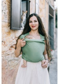 Neko Wrap Sling 13 kg Kapasiteli Oturaklı Yenidoğan Kanguru Aspen Yeşil