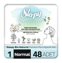 Sleepy Bio Natural Premium Plus Organik İnce Antialerjik 48'li Hijyenik Ped 1 Adet