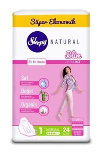 Sleepy Natural Slim Organik Ekstra İnce 24'lü Hijyenik Ped 1 Adet