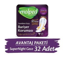 Molped Super Night İnce 16'lı Hijyenik Ped 2 Adet
