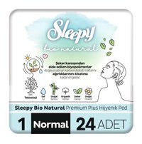 Sleepy Bio Natural Premium Plus Organik İnce Antialerjik 24'lü Hijyenik Ped 1 Adet