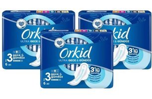 Orkid Ultra İnce 6'lı Hijyenik Ped 3 Adet
