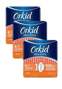 Orkid Ultra İnce 8'li Hijyenik Ped 3 Adet
