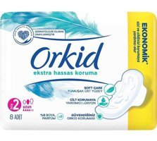 Orkid Ekstra Hassas Koruma İnce 8'li Hijyenik Ped 1 Adet
