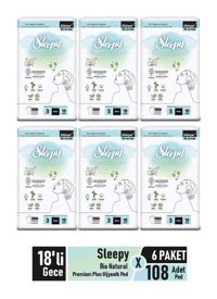 Sleepy Bio Natural Premium Plus Organik İnce Antialerjik 36'lı Hijyenik Ped 3 Adet