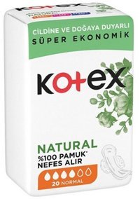 Kotex Natural Slim Organik İnce Antialerjik 20'li Hijyenik Ped 1 Adet