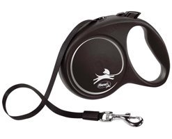 Flexi Black Design 5 m Makaralı Boyun Köpek Tasması Siyah