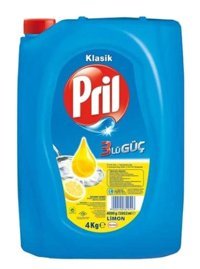 Pril 3 lü Güç Limon Kokulu Sıvı El Bulaşık Deterjanı 12x4 kg