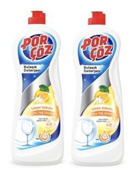 Porçöz Güçlü Yağ Çözücü Limon Kokulu Sıvı El Bulaşık Deterjanı 2x675 ml