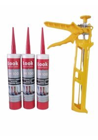 Look 3X450 Ml Beyaz Mastik Plastik Silikon Tabancası Sarı