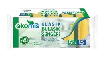 Ekomis Klasik Oluklu Bulaşık Süngeri 5'li