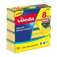 Vileda Ekonomik Paket Oluklu Bulaşık Süngeri 8x12'li
