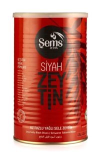 Şems Zeytin Az Tuzlu Sele Siyah Zeytin Teneke 900 gr