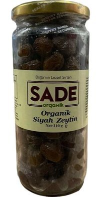 Sade Organik Güneşte Kurutma Tuzlu Sele Siyah Zeytin Kavanoz 310 gr