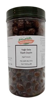 Karşı Köyden Yağlı Sele Tuzlu Sele Siyah Zeytin Pet Kavanoz 1 kg